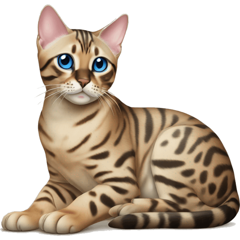 Seal Bengal cat with Blue eyes sitting emoji