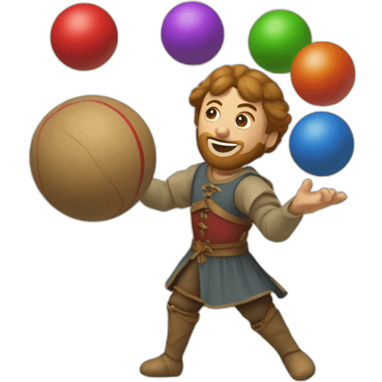 medieval juggler juggling 4 balls emoji