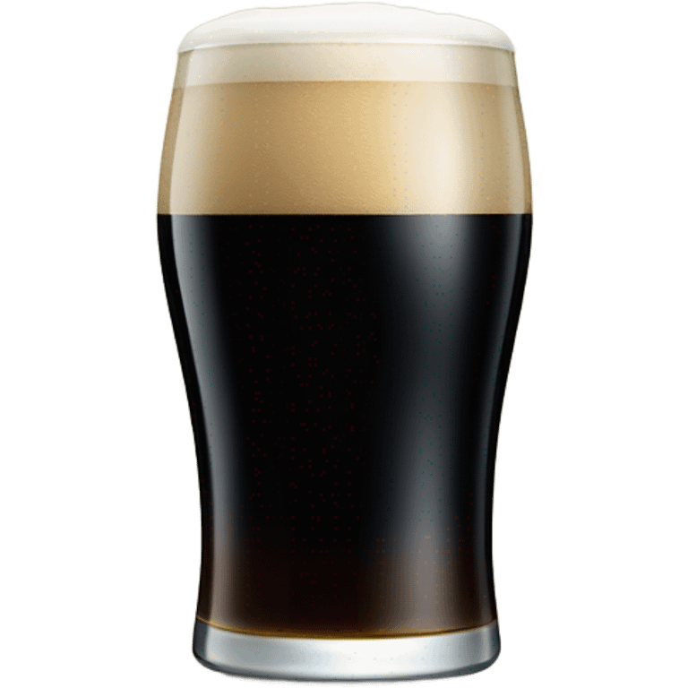 Half full glass of Guinness with the logo on the glass emoji