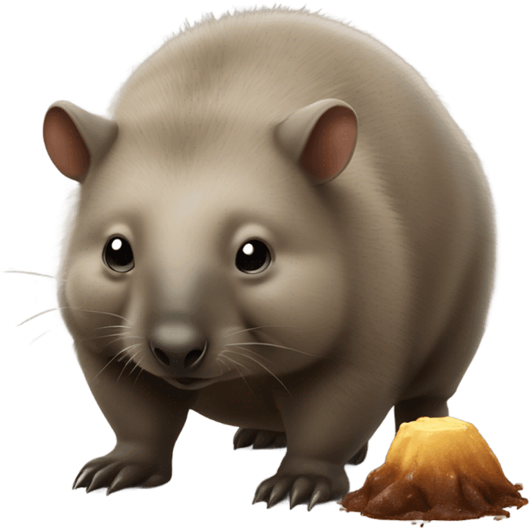 wombat with its square poop emoji