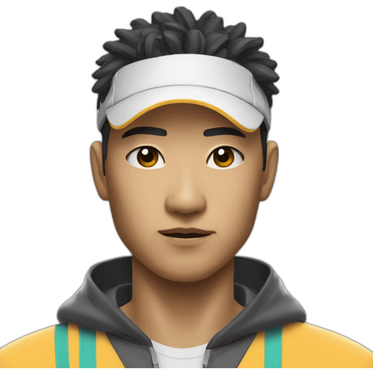 cyberpunk asian dude in tennis uniform emoji