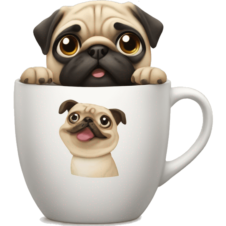 Cup with the pug emoji