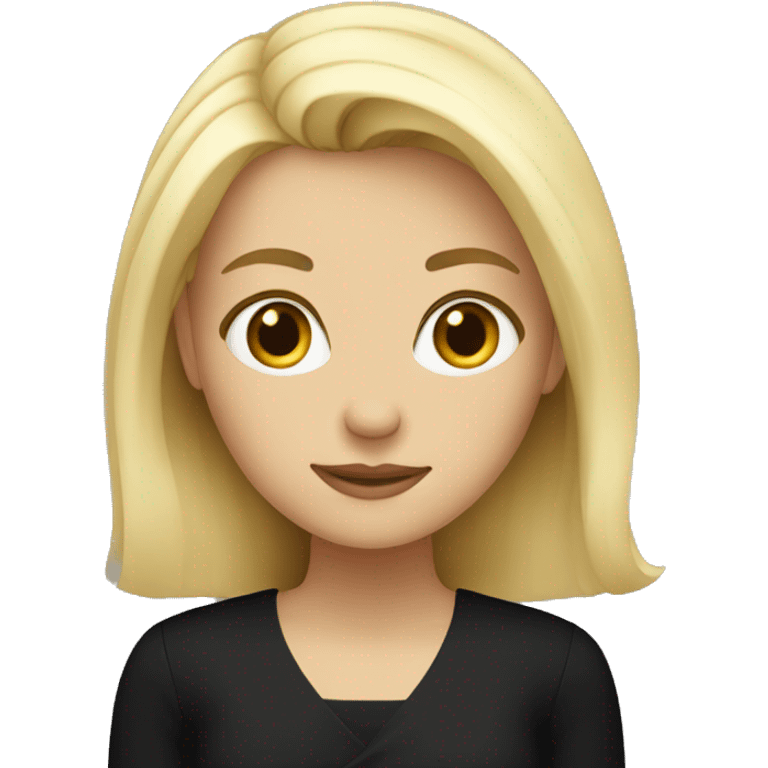 Blonde girl in black dress  emoji