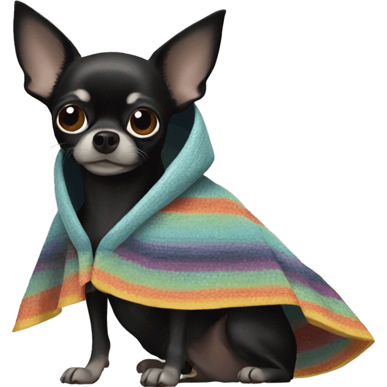 Black Chihuahua in a poncho  emoji