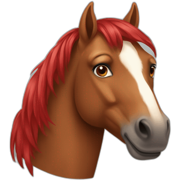 brown horse with red hair emoji