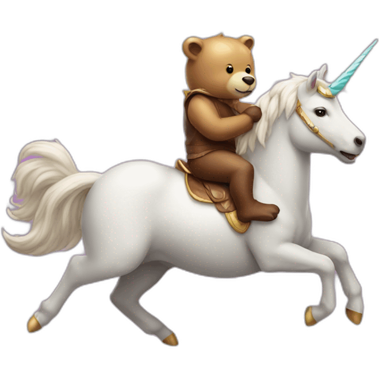 bear riding a unicorn emoji