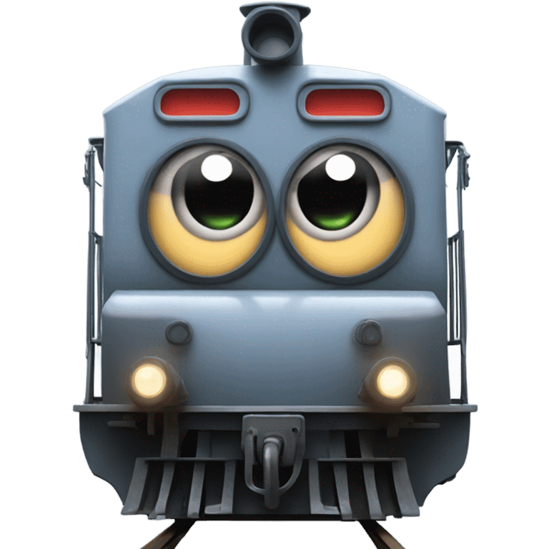 A electric locomotive (With little Kirby eyes on the front of the train) emoji