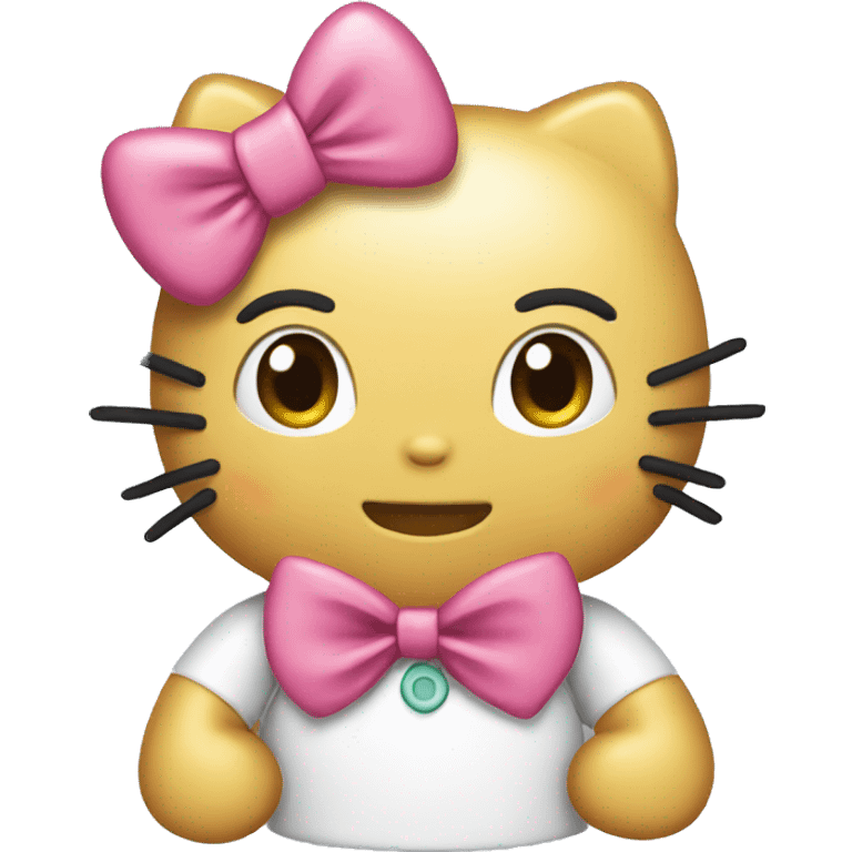 hello kitty wearing a bow emoji