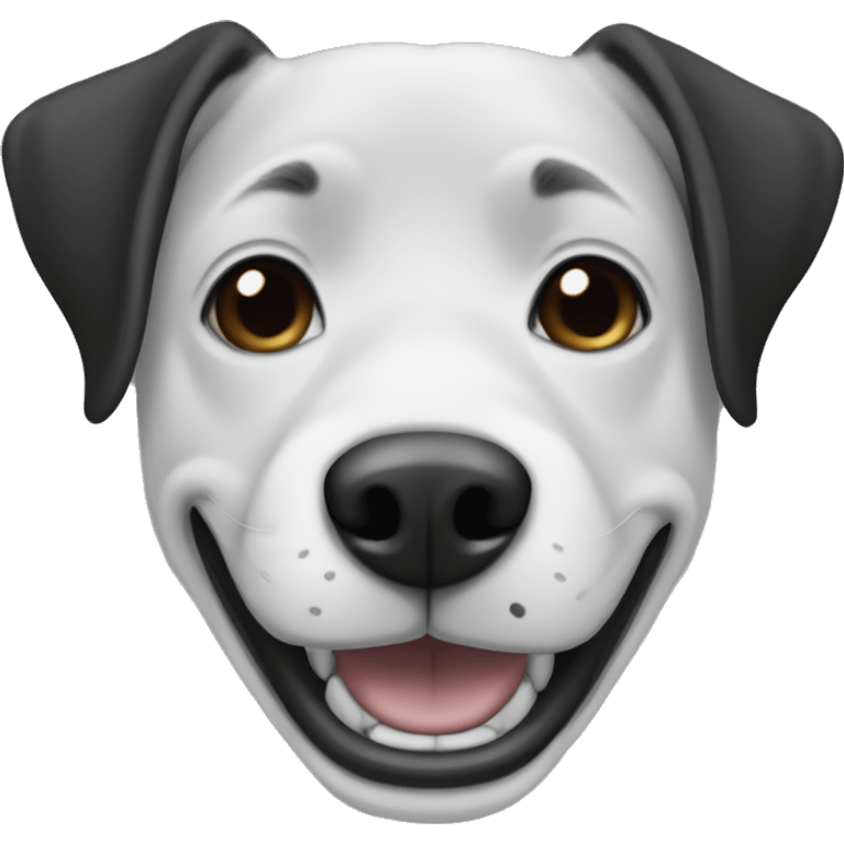 Black and white borador smiling emoji