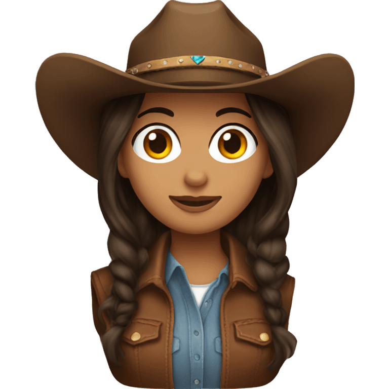 Brunette cowgirl emoji