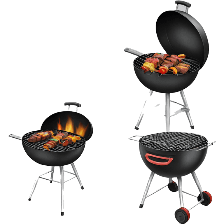 barbecue grill on which kebabs are cooking emoji