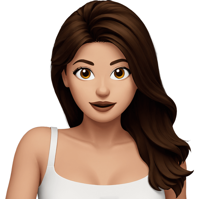 smiling girl with brown hair emoji