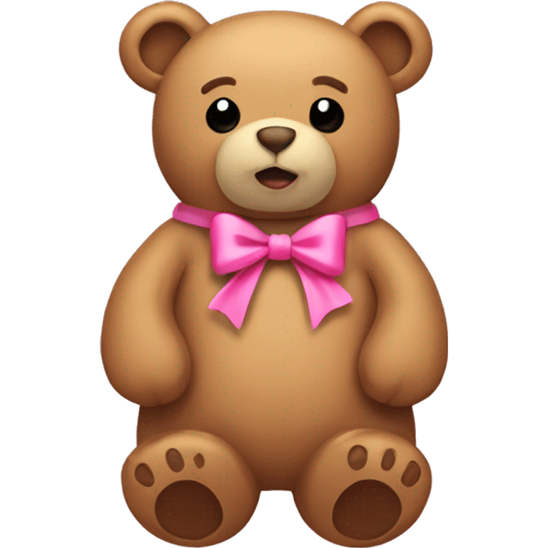 Tan stuffed bear with pink bow emoji