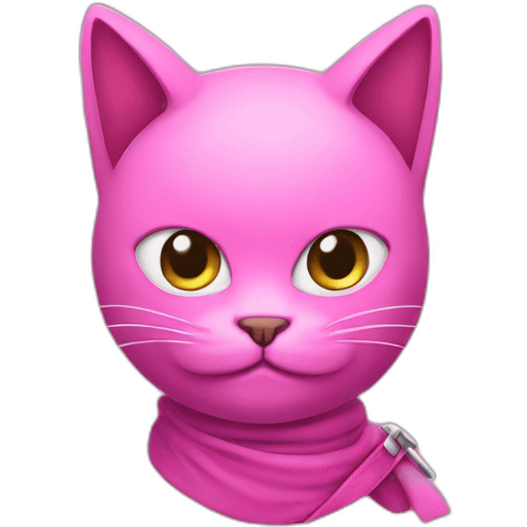 Pink ninja cat emoji