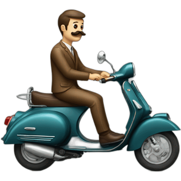 Moustache man on a Vespa emoji