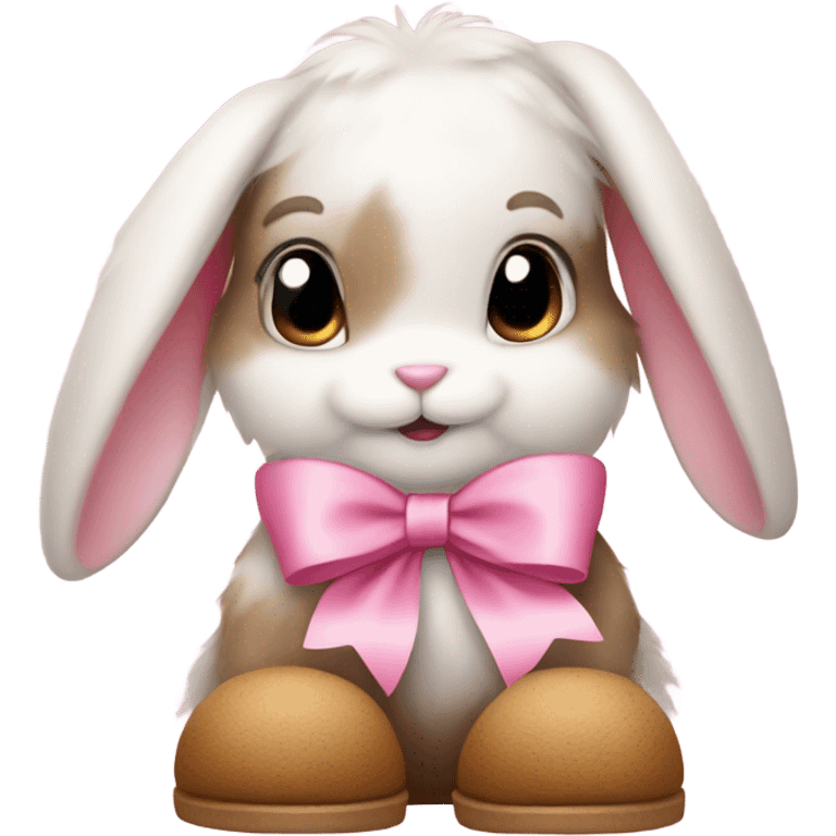 Bunny with pink bow and uggs emoji