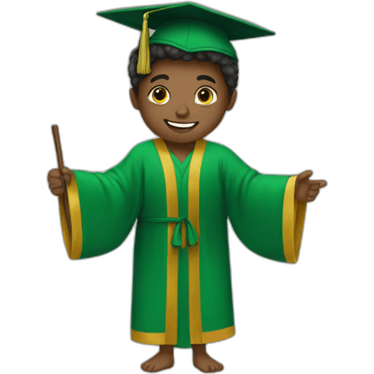 a student in a green robe emoji