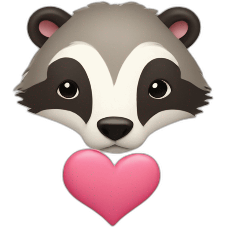 badger with lots of hearts emoji