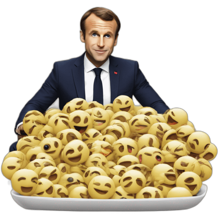 Macron qui fait un live insta emoji