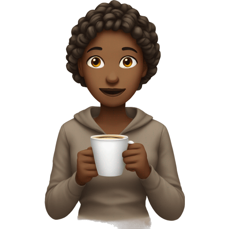 Girl with coffee emoji