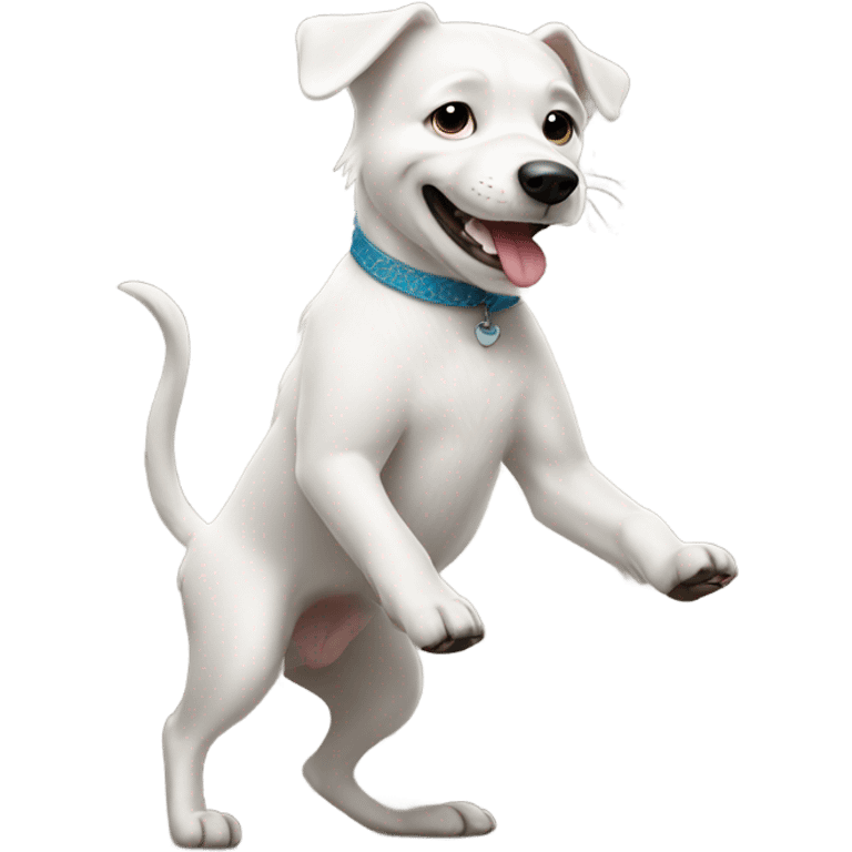 white dog dancing emoji