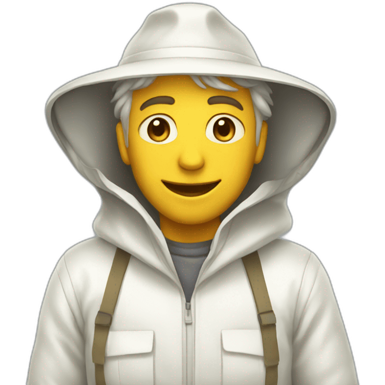 White beekeeper  emoji