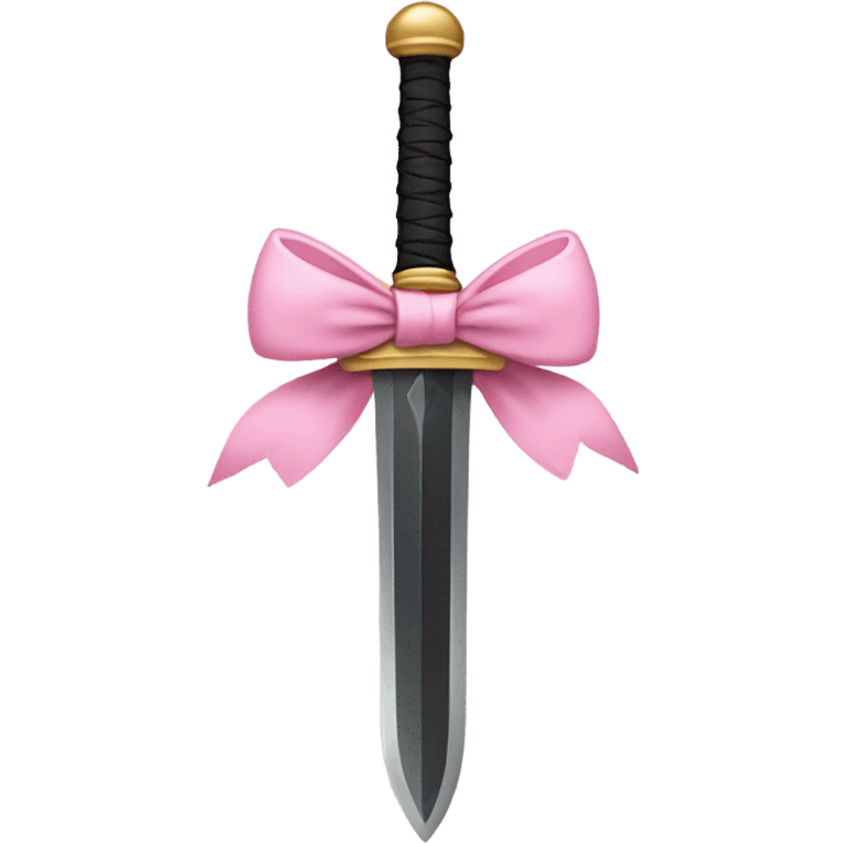 a black sword with a baby pink bow emoji