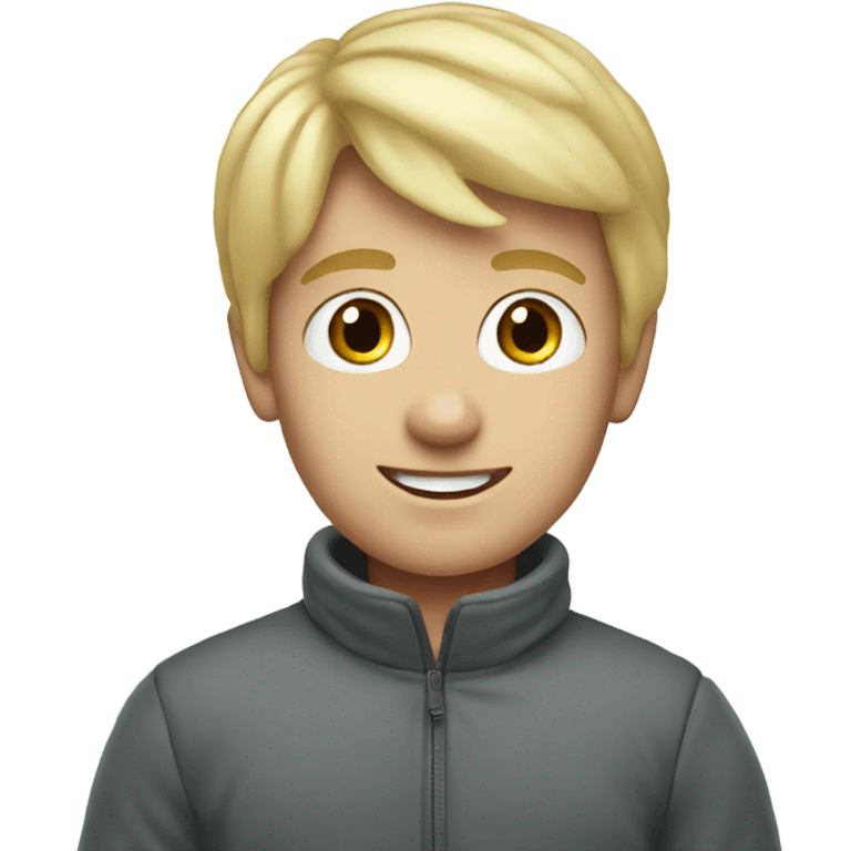 blonde boy in winter scene emoji