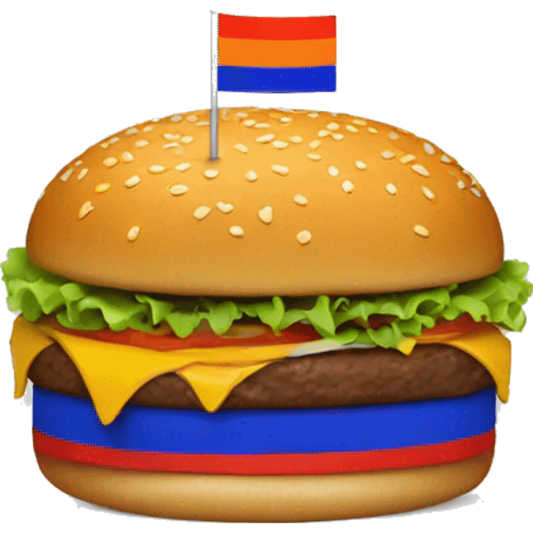 Armenian flag with burger in the middle emoji