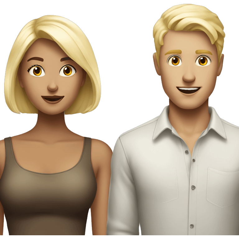 Girl blonde and boydriend blonde smoke emoji