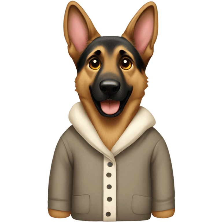 german shepherd weating pajamas emoji