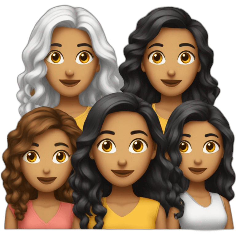 3 latin female friends emoji