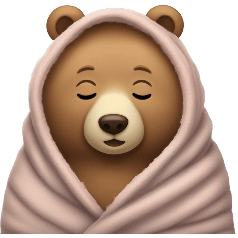 bear cozy in blanket emoji