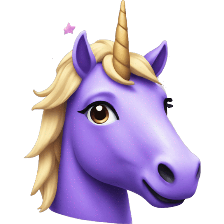 Purple unicorn with stars emoji