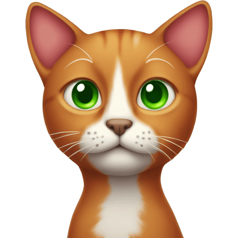 Skinny red cat with sad green eyes emoji