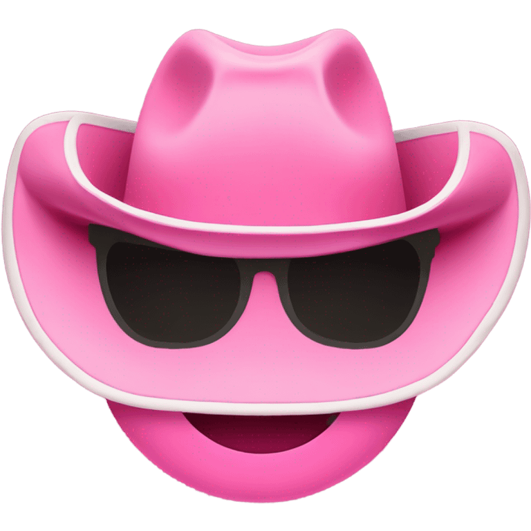 Pink Cowboy hat with preppy smiley face emoji