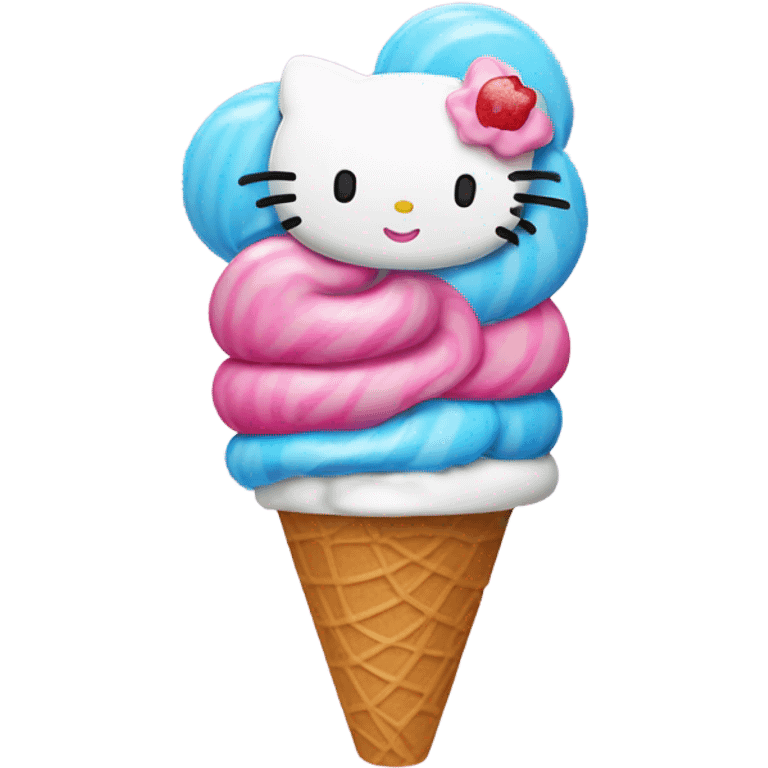 Hello kitty with ice cream  emoji