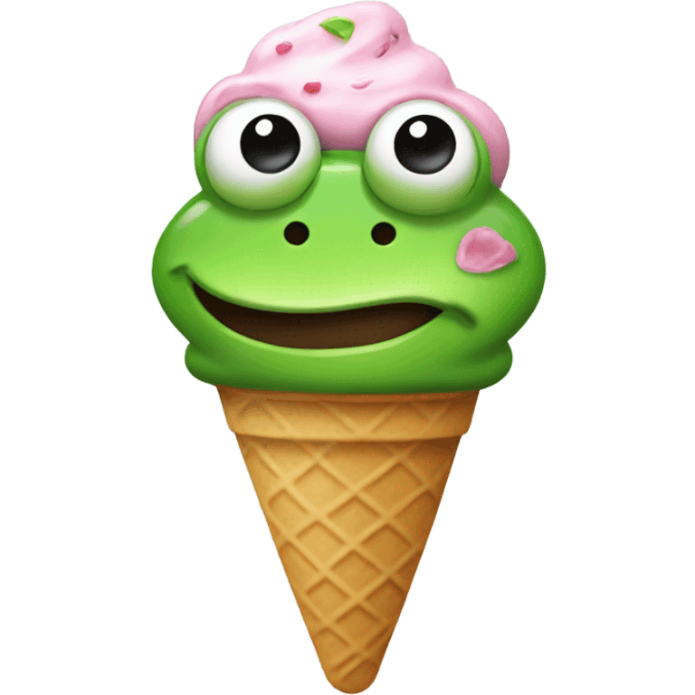 a frog shaped like ice cream emoji