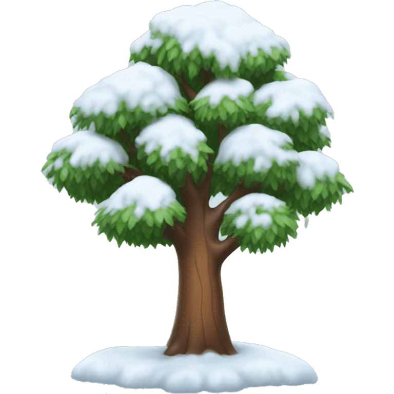 tree with snow emoji