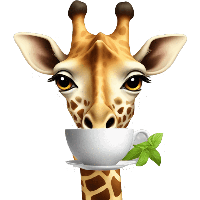 Girafa con le tea emoji