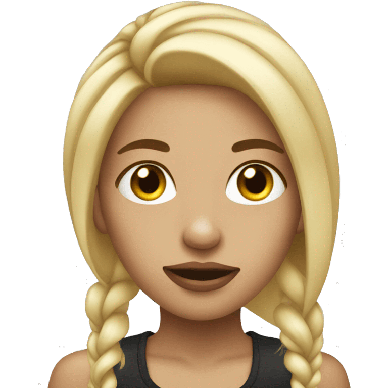 blonde girl with lots of face piercings emoji