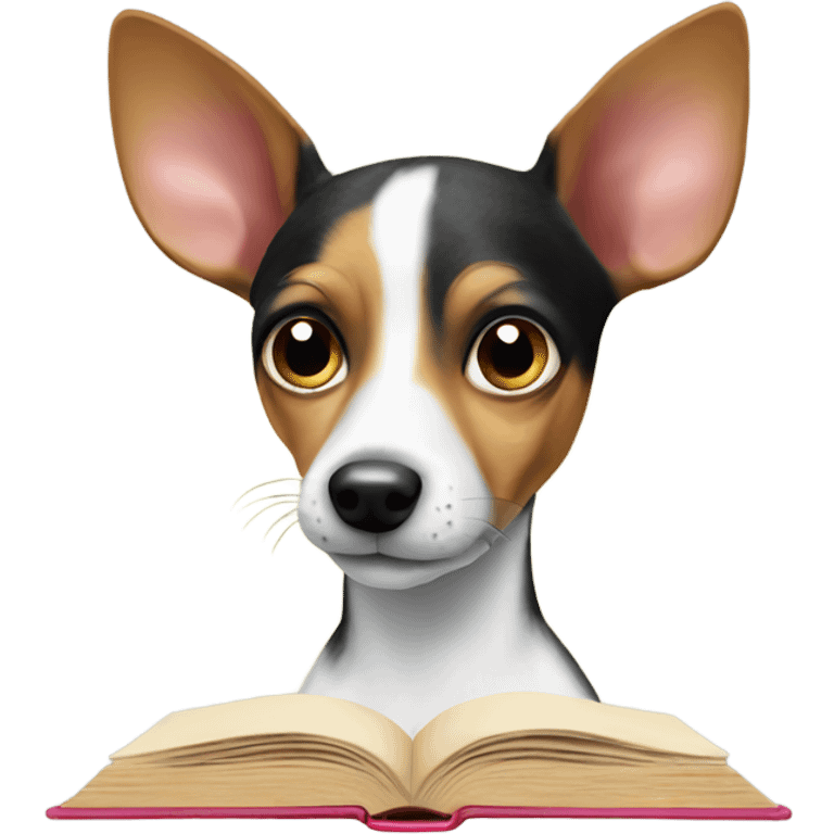 Rat terrier studying  emoji