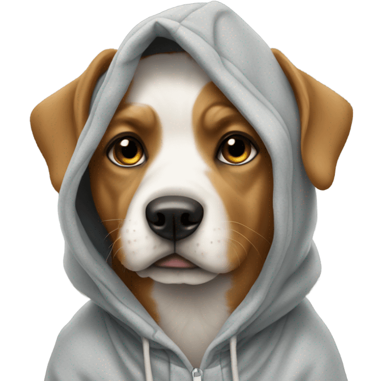 Dog wearing hoodie emoji