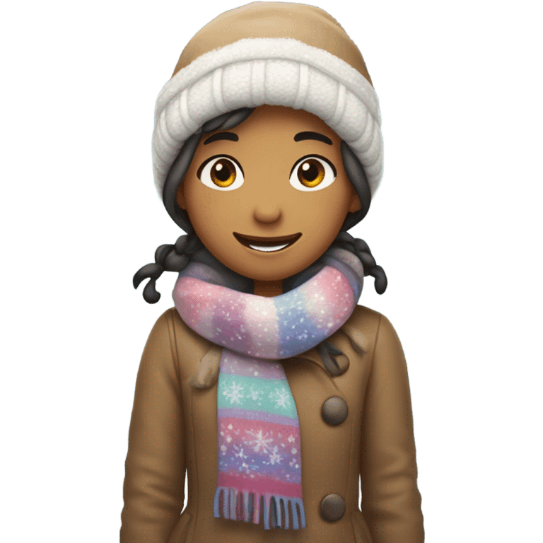 Girl covered in snow emoji