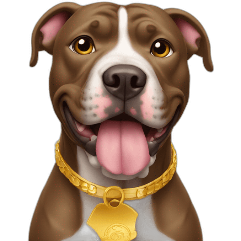 pitbull con corona dorada emoji