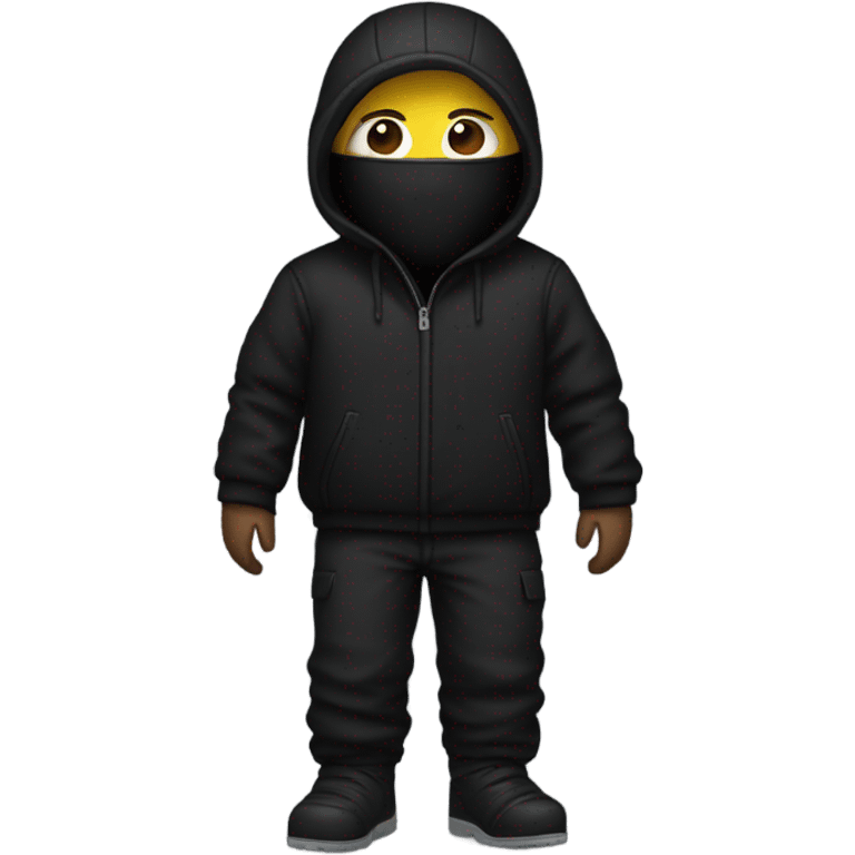 Guy wearing all black and a ski mask  emoji