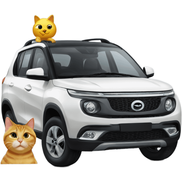 Tata punch car with cat face emoji