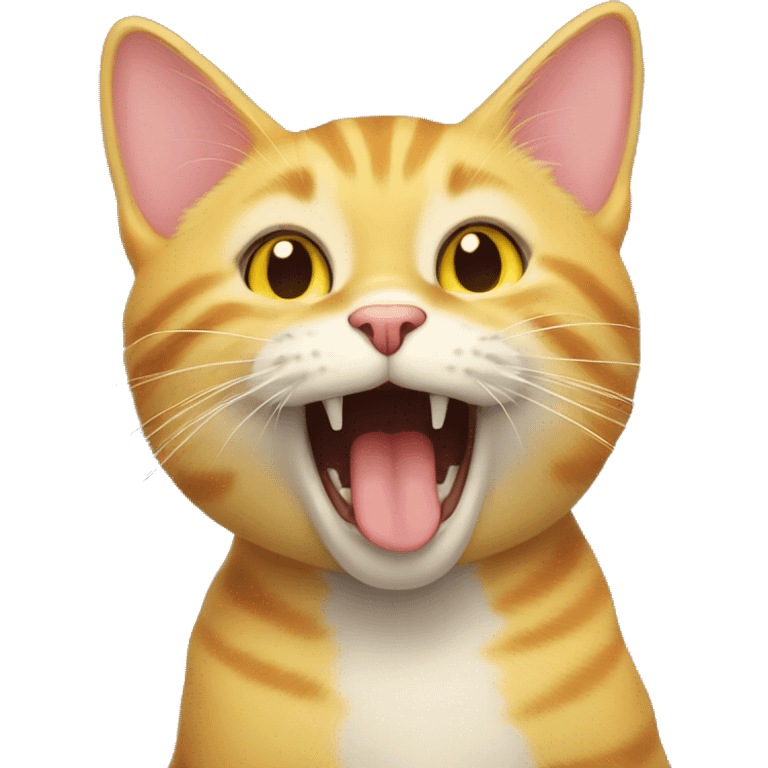 yellow cat sticking out tongue happy emoji