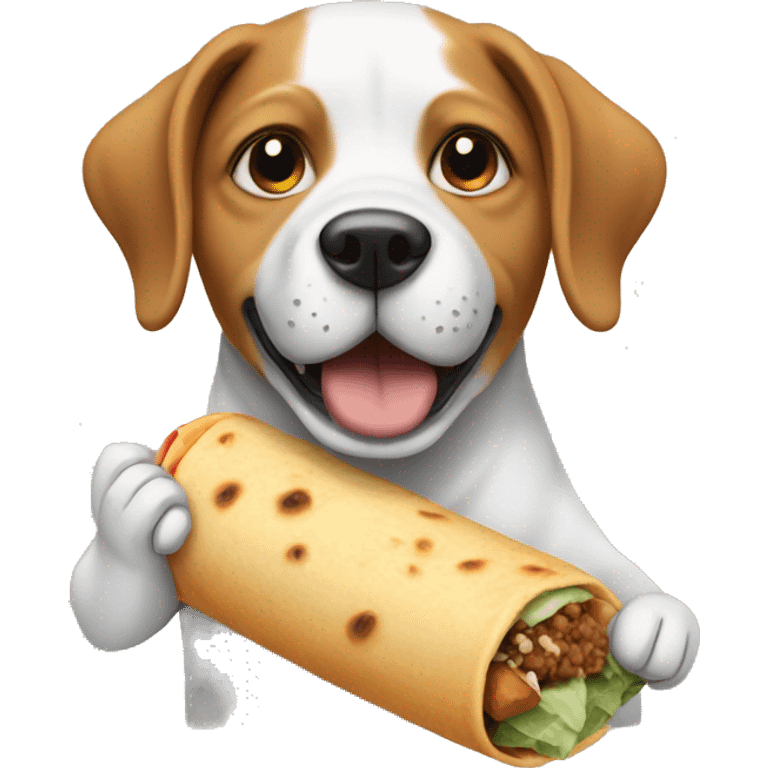 A dog eating a burrito emoji