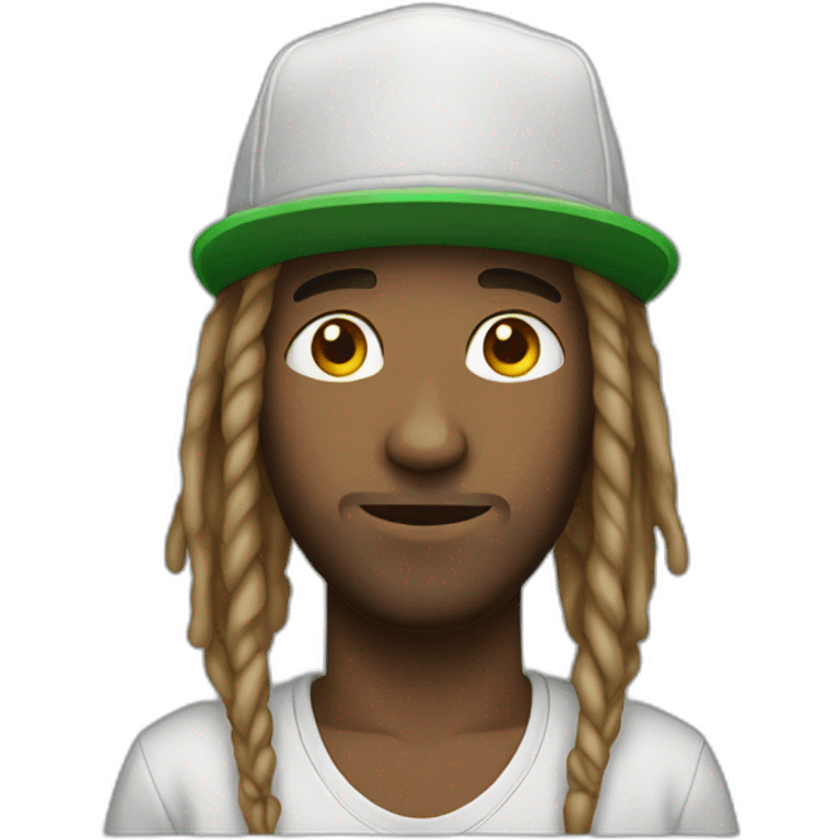 Guy with dreadlocks and cap emoji